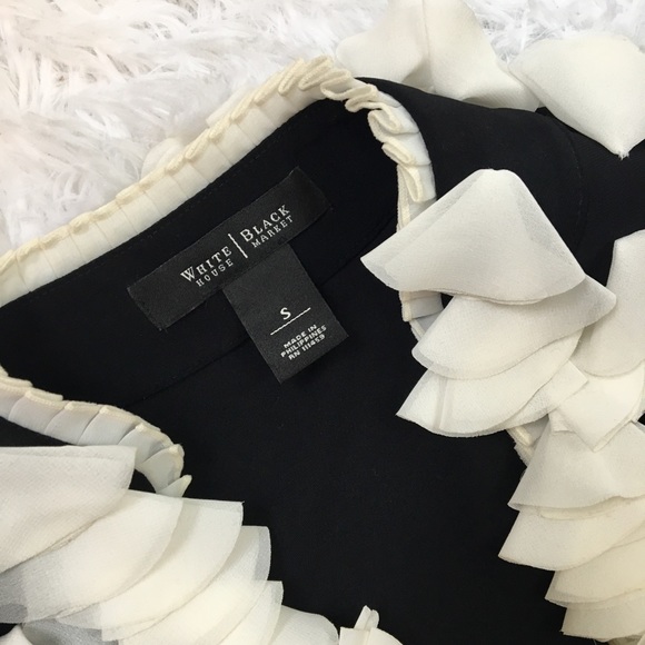 White House Black Market Ruffle Stretch Top - Picture 4 of 7